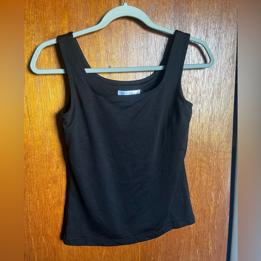 White House Black Market Fitted Black Tank Top